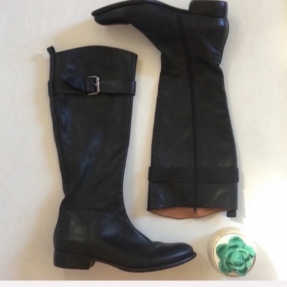 Corso Como | soft black leather knee high riding boots - Picture 2 of 8